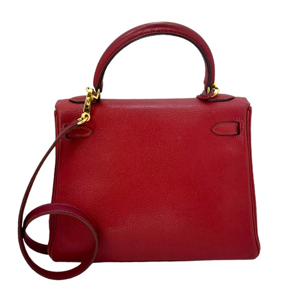 Hermes Chèvre de Coromandel Kelly II 25 Retourne Rouge Vif - Picture 3 of 15